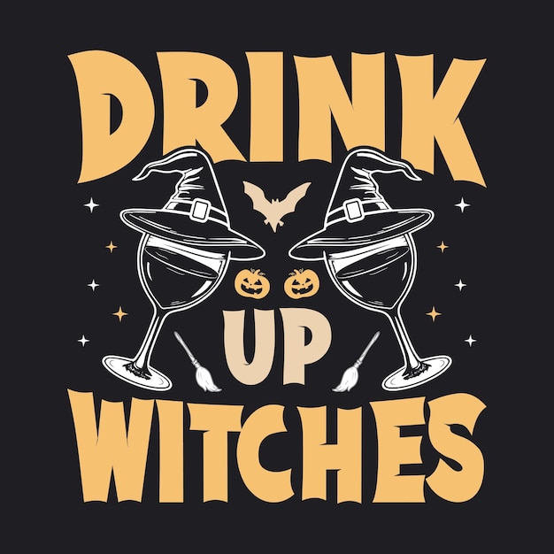 Bebe brujas de Halloween citas de camiseta diseño de cartel gráfico vectorial
