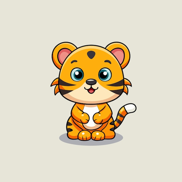 bebé dibujos animados tigre ilustración de arte vectorial o logotipo