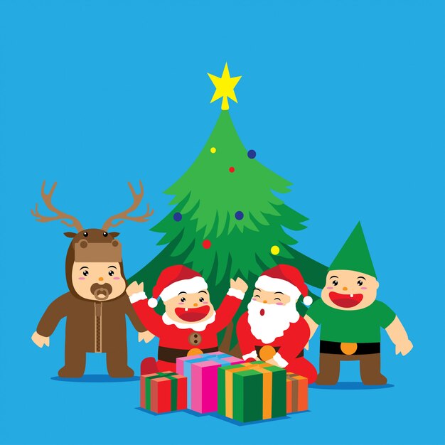 bebé con disfraz de navidad
