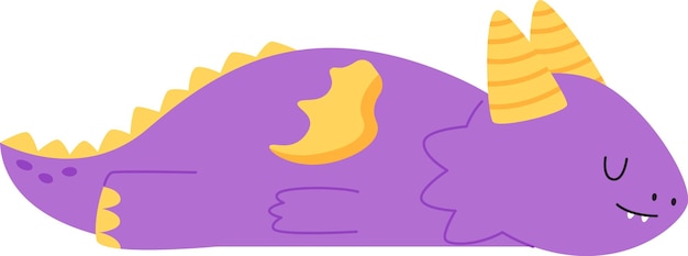 Vector bebé dragón durmiendo