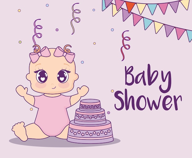 Bebé ducha diseño vector icono de ilustración bebé niñas