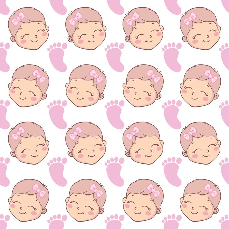 Vector bebé ducha niña de patrones sin fisuras. patrón de vector rosa con un patrón sin costuras.