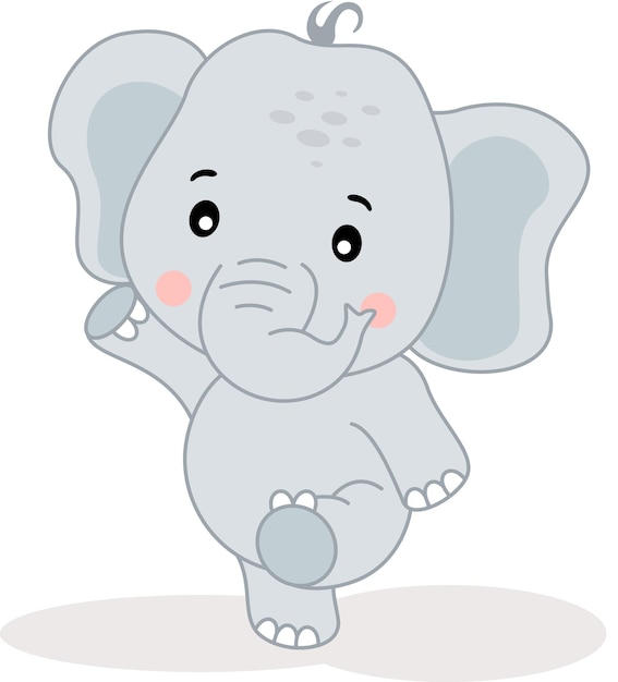 El bebé elefante gracioso aislado en blanco