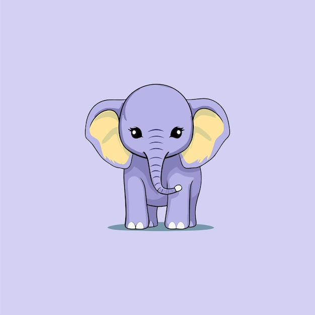 El bebé elefante de pie y sonriendo