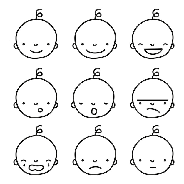 Bebé emociones vector ilustración