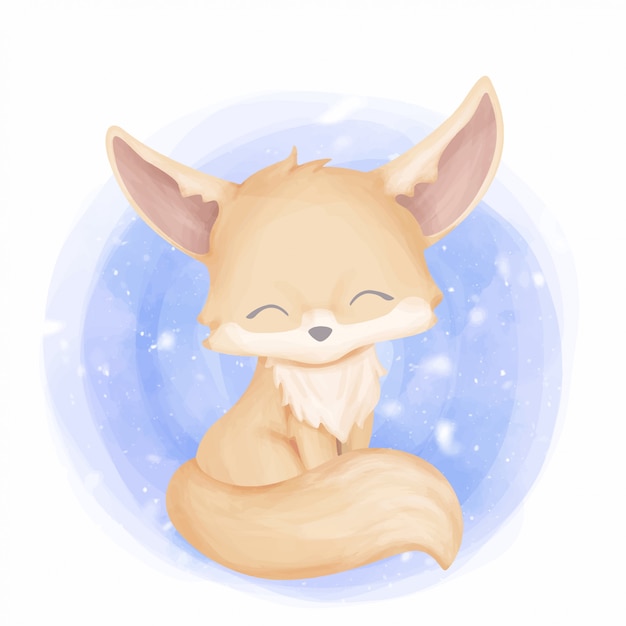 Vector bebé fennec fox lindo animal