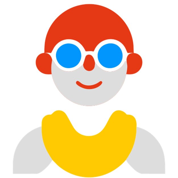 bebé con gafas icono formas de colores