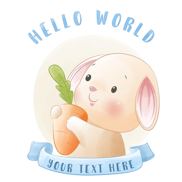 Vector bebé hito animales tarjeta lindo llittle conejito ilustración