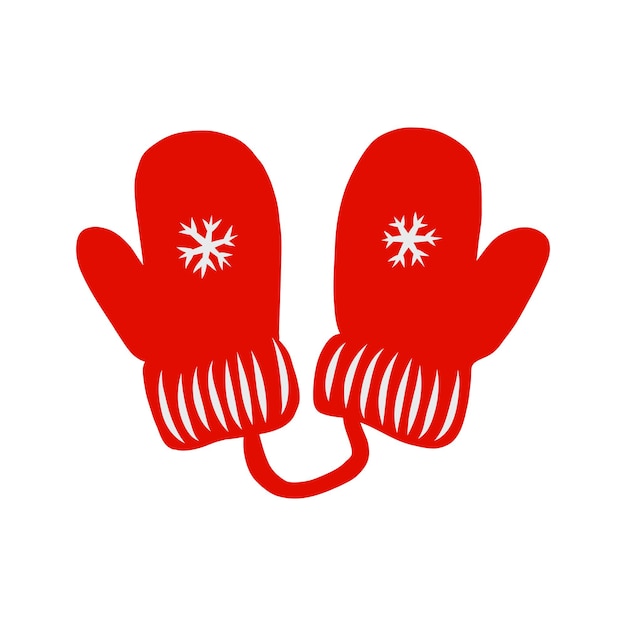 Bebé icono de esbozo de vector de mitones aislado sobre fondo