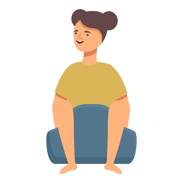 Bebé en el icono del inodoro vector de dibujos animados Bebé lindo durmiendo