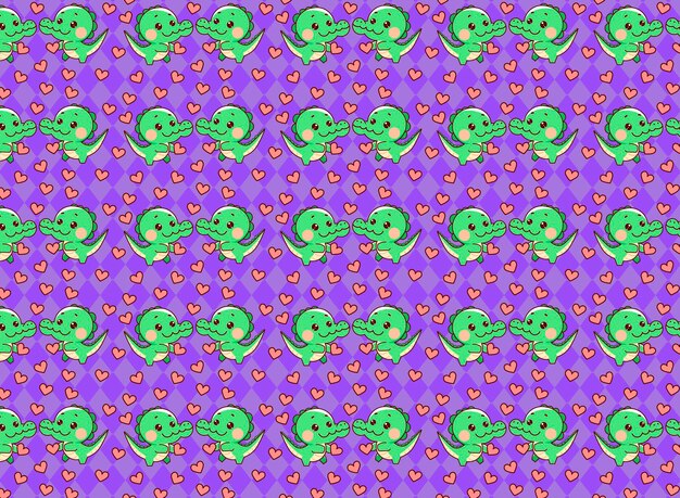 Bebé infantil cocodrilo imprimir repetir patrón vector fondo púrpura