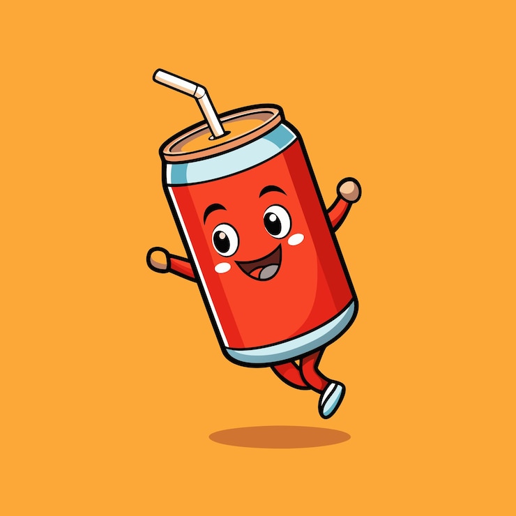 Vector bebé lindo bebida de refresco flotante ilustración de dibujos animados