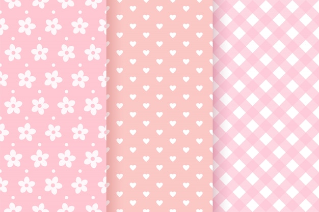Bebé niña rosa patrón. baby shower fondos sin fisuras. ilustración. | Vector Premium Bebé niña rosa patrón. baby shower fondos sin fisuras. ilustración. | Vector Premium