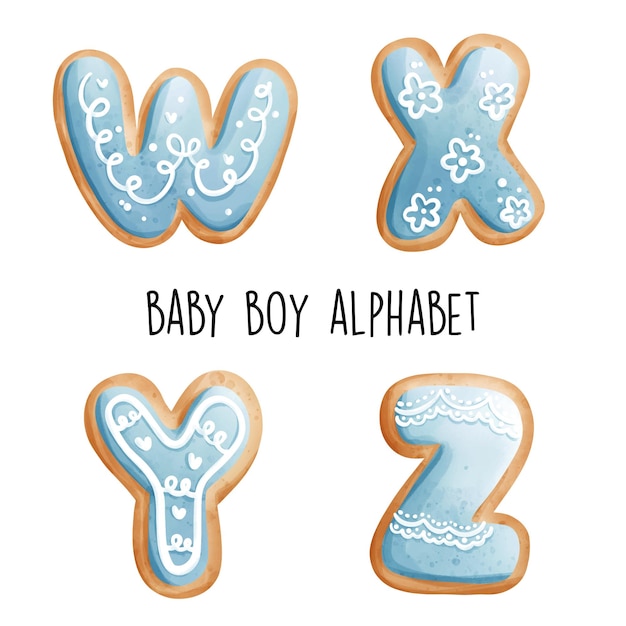 Vector bebé, niño, alfabeto, vector, ilustración