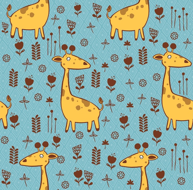 Bebé de patrones sin fisuras Linda jirafa Textura creativa de niños escandinavos para tela textil papel tapiz ropa ilustración en colores pastel ilustración Ilustración de alta calidad