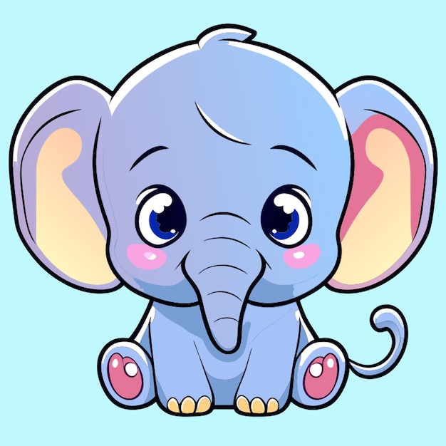 Vector bebé sencillo elefante ilustración vectorial
