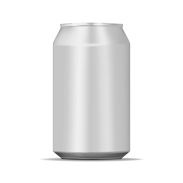 Vector beber aluminio lata 330 ml maqueta. plantilla de vector de envasado de bebidas en blanco para diseño