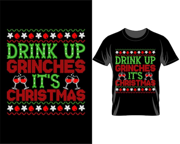 Beber Grinch-es es vector de diseño de camiseta de citas navideñas