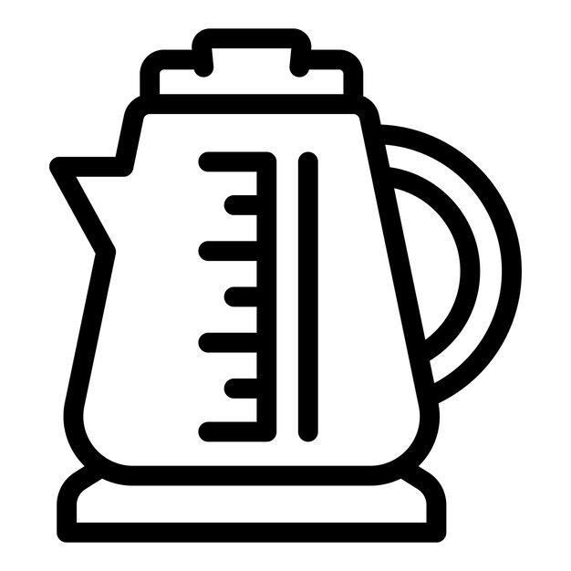 Beber hervidor icono contorno vector agua caliente vaso de té