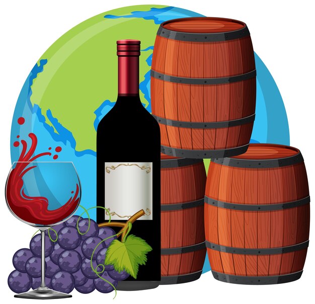 Beber vector de concepto de vino tinto