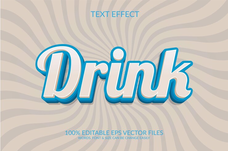 Vector bebida 3d totalmente editable vector eps efecto de texto