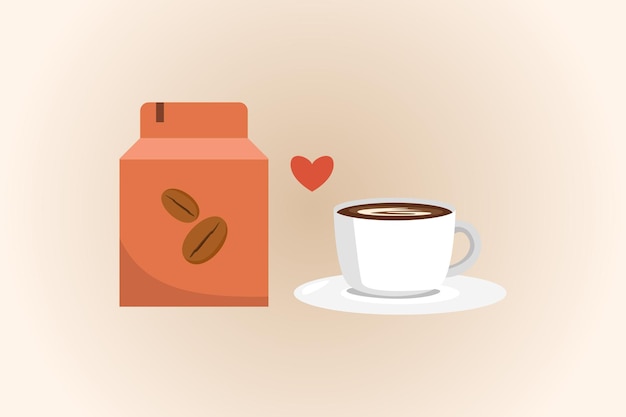 Bebida de café Concepto Ilustración vectorial plana de colores aislada