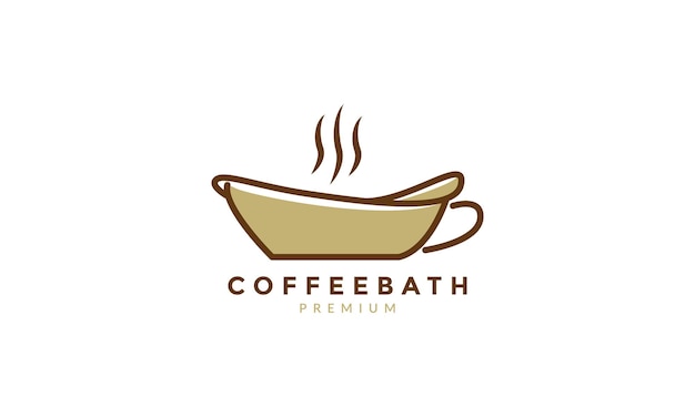 Bebida de café con diseño de ilustración de icono de vector de logotipo moderno de baño