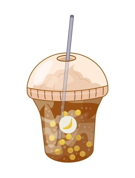 Bebida de café y té para cafetería Menú para cafetería y cafetería Postre y manjares Adhesivo para redes sociales Ilustración vectorial plana de dibujos animados aislada sobre fondo blanco