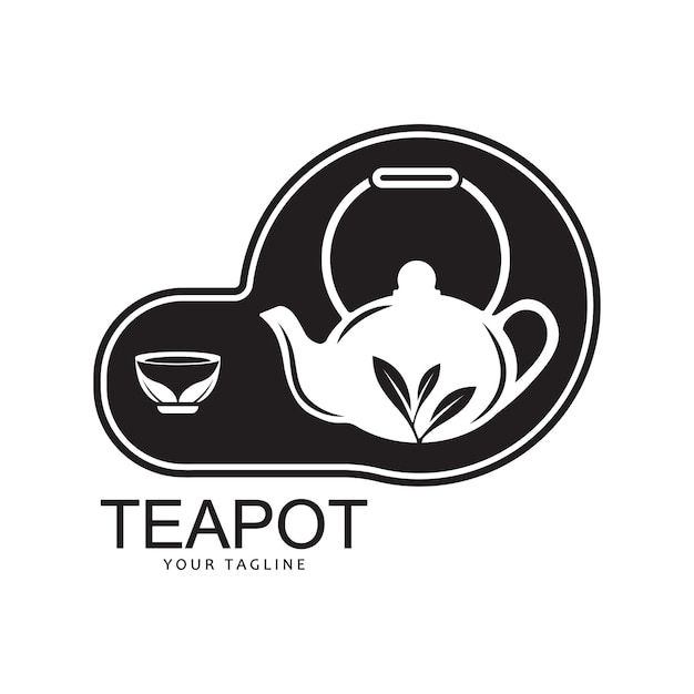 Bebida café y té tetera logo vector ilustración diseño