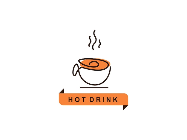 Bebida caliente café logo vector