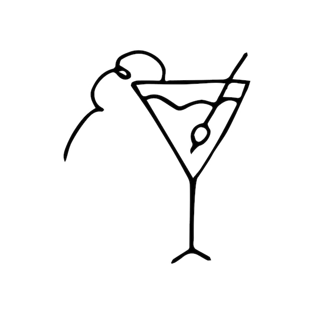 bebida de cóctel bebida de alcohol bar bar de playa dibujo de doodle vector de doodle en un colorido