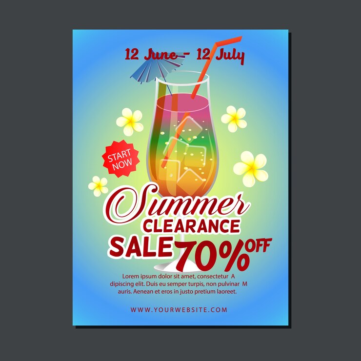 bebida de cóctel de liquidación de verano