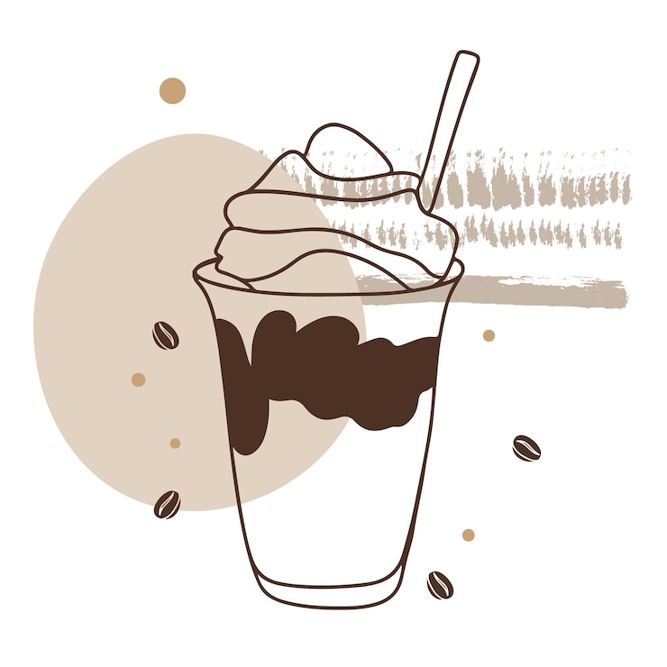 Vector bebida de cócteles de café con espuma cremosa delicioso aroma de café
