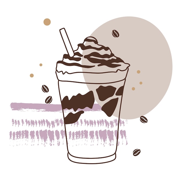 Bebida de cócteles de café con espuma cremosa delicioso aroma de café