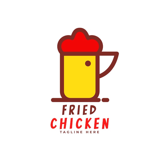 Bebida y logo de pollo frito.