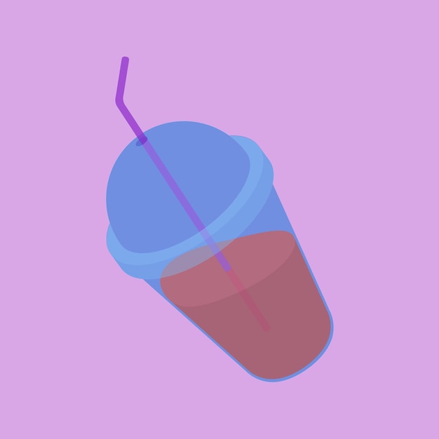 Bebida de refresco de fresa Ícono de ilustración vectorial de fresa de fresa Bebido de fresa fresa