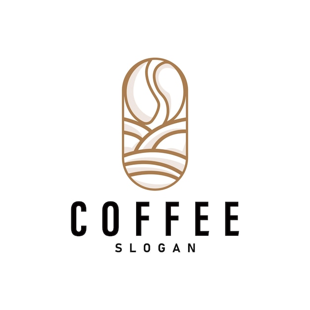 Bebida simple con cafeína diseño de logotipo de café vector de negocio de café granos de café bar restaurante vintage