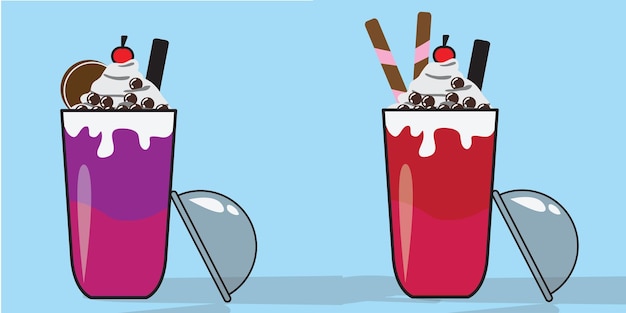 bebida de vidrio de helado de vector