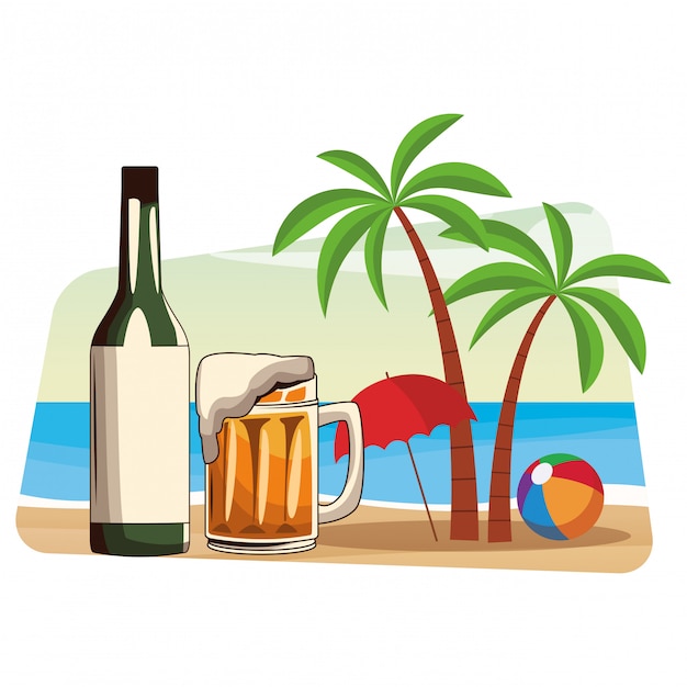 Vector bebidas alcohólicas bebidas cartoon