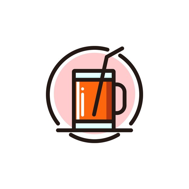 Vector bebidas frías sencillas logotipo del café pub bar