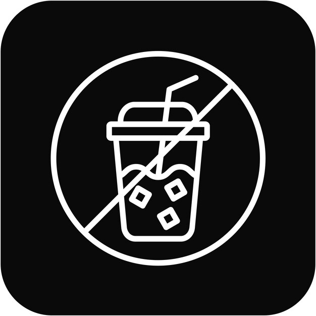Bebidas no permitidas icono vectorial Se puede usar para el conjunto de iconos de bolos