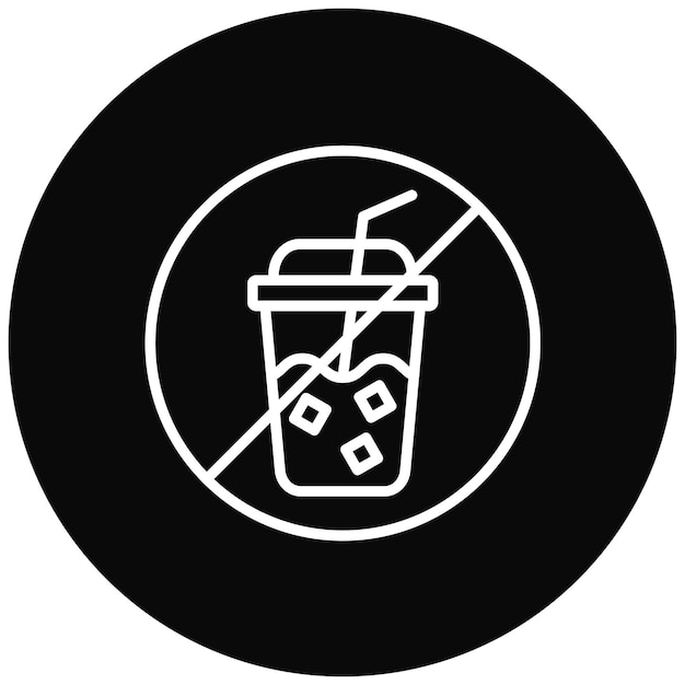 Bebidas no permitidas icono vectorial Se puede usar para el conjunto de iconos de bolos