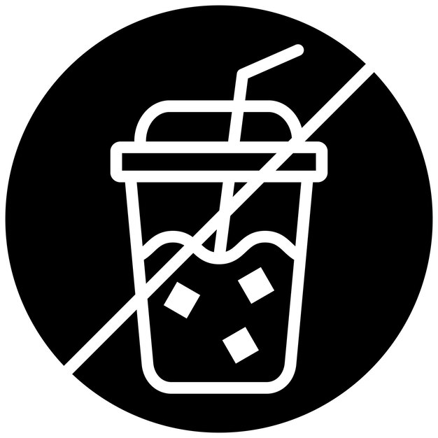 Bebidas no permitidas icono vectorial Se puede usar para el conjunto de iconos de bolos