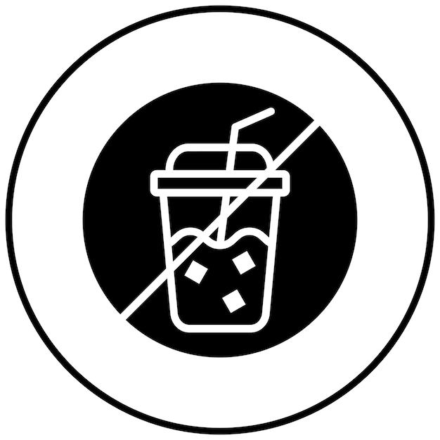 Bebidas no permitidas icono vectorial Se puede usar para el conjunto de iconos de bolos
