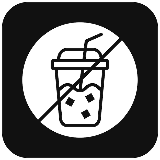 Bebidas no permitidas icono vectorial Se puede usar para el conjunto de iconos de bolos