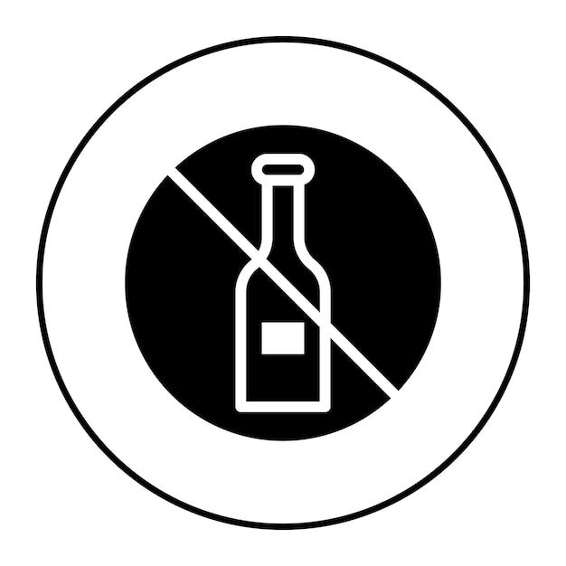 Bebidas no permitidas imagen vectorial de icono Se puede usar para bolos