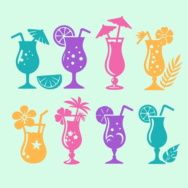 Vector bebidas tropicales