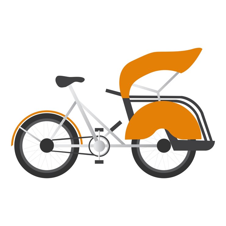 Becak vector vector rickshaw pedicab vehículos bicicletas ontel desde Indonesia