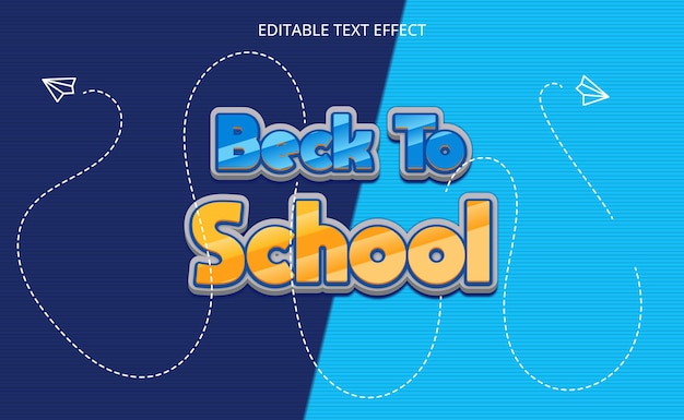 Beck a la escuela Efecto de texto editable Tema de estilo 3D