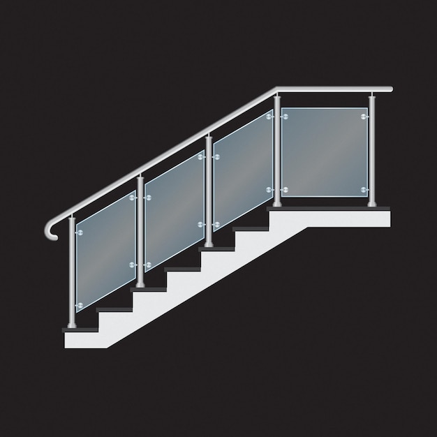 Vector bector de escaleras de vidrio